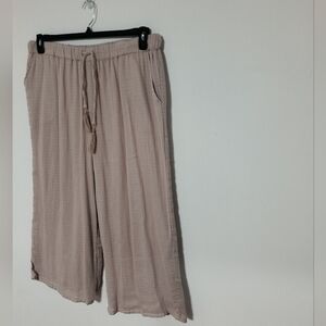 New Beige Wide-Leg Pants / Size XL